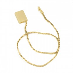 Marchamo plano rectangular dorado gancho - 1000 uds