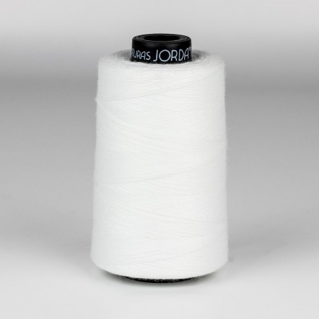 Hilo poliéster 100% fibra cortada 20/4 blanco, coser sacos - Bobina 1000 mts