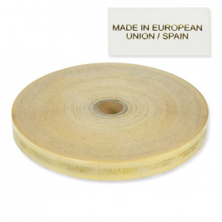 Etiquetas "Made in European Union" 20x60 mm  - Rollo 5000 unidades  transparentes