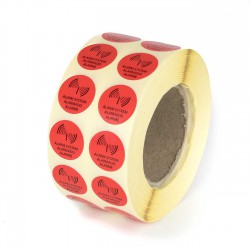 Etiquetas circulares "alarma" - rollo 2500 uds