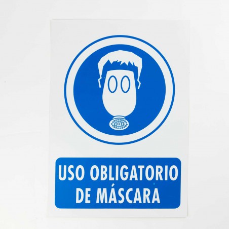 Señal "Uso obligatorio de máscara" 25x35 cm