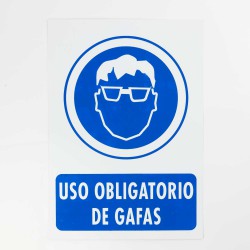 Señal "Uso obligatorio de gafas" 25x35 cm