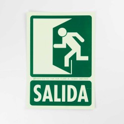 Cartel evacuación "salida" 21x29 cm A4