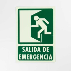 Cartel evacuación "salida de emergencia" 21x29 cm A4