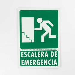 Cartel evacuación "escalera de emergencia" 21x29 cm A4