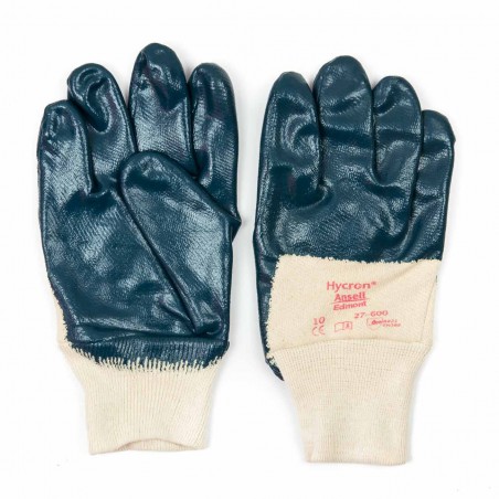 Guantes seguridad nitrilo-algodón Hycron Ansell 27-600
