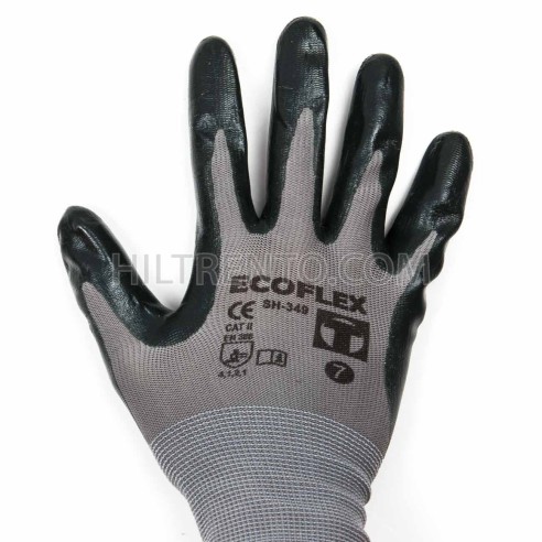 Guantes anti corte elásticos poliéster nitrilo Ecoflex GR  SH-349 R