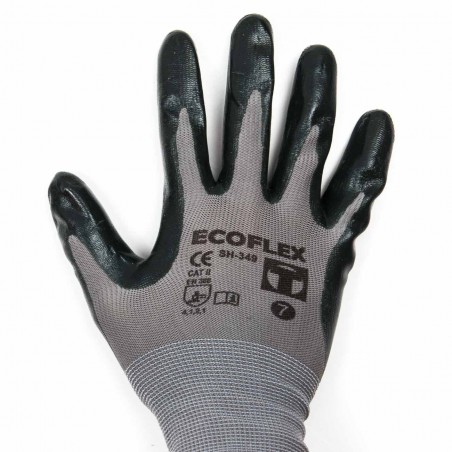 Guantes anti corte elásticos poliéster nitrilo Ecoflex GR  SH-349 R