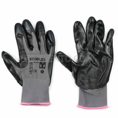 Guantes anti corte elásticos poliéster nitrilo Ecoflex GR  SH-349 R