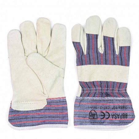 Guantes serraje tipo americanos lona-cuero