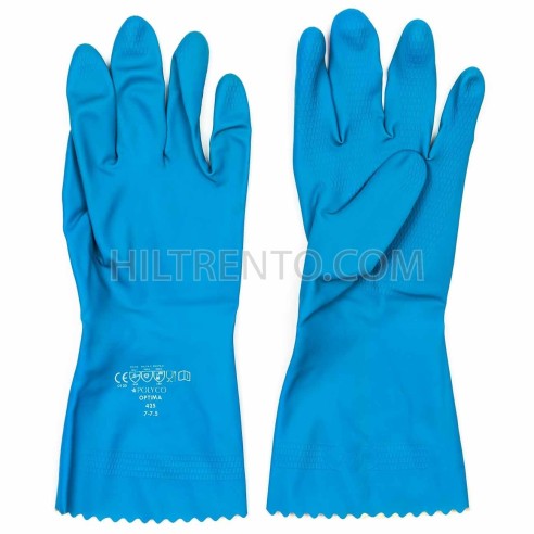 Guantes látex flockado en algodón Polyco Optima azul