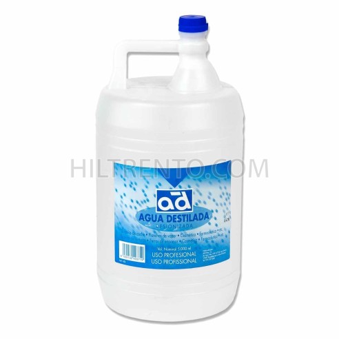 Agua destilada desionizada industrial - Botella 5 litros