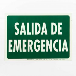Cartel evacuación "salida de emergencia" 21x29 cm A4