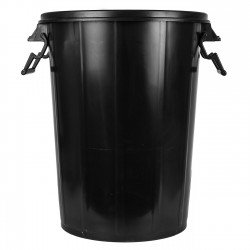 Cubo basura plastico negro grande 100 litros