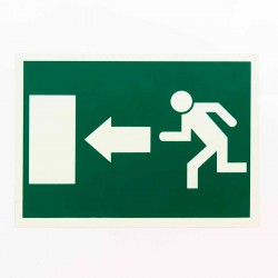 Cartel evacuación flecha derecha salida 21x29 cm A4