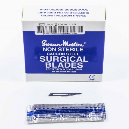 Cuchilla calar bisturí quirúrgico Nº11 Swann Morton - Pack 5 uds