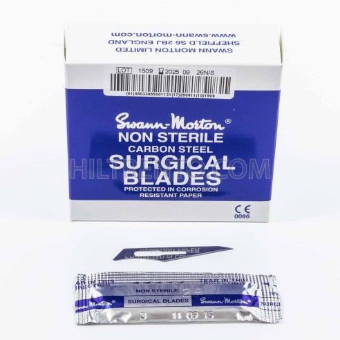 Cuchilla calar bisturí quirúrgico Nº26 Swann Morton - Pack 5 uds