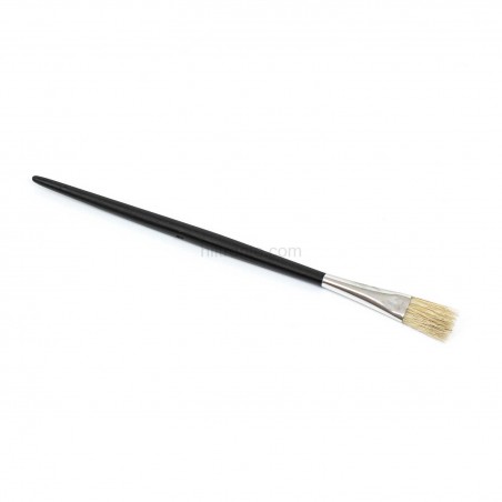 Brocha plana mango corto plástico negro