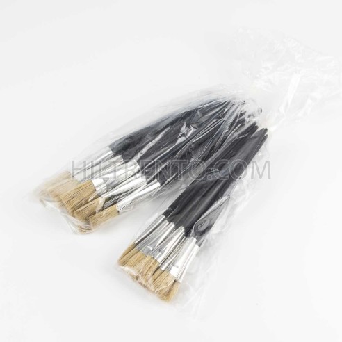 Brocha plana mango corto plastico negro Nº 4 - Pack 12 uds