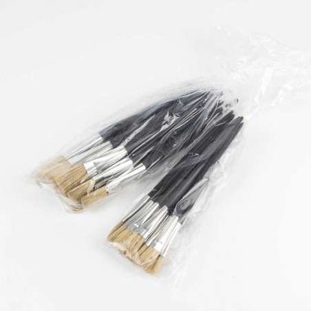 Brocha plana mango corto plastico negro Nº 6 - Pack 12 uds