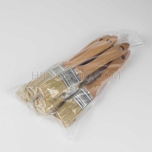 Paletina mango madera doble cerda blanca Nº 18 - Pack 12 uds