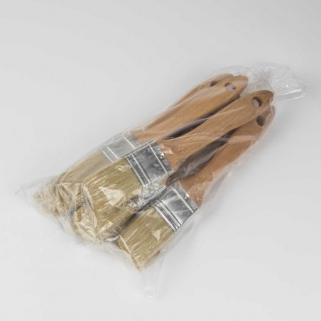 Paletina mango madera doble cerda blanca Nº 18 - Pack 12 uds