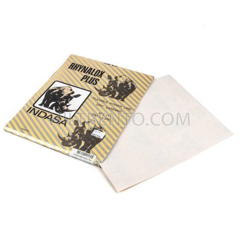 Papel de lija Indasa Rhynalox plus 230x280mm grano 360 - Pack 50 hojas