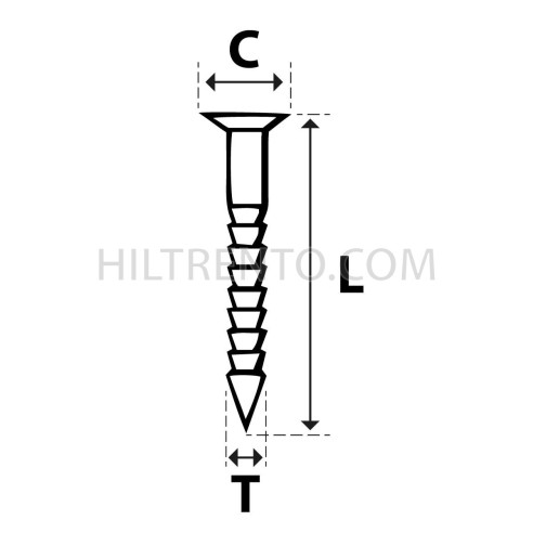 Clavo prefijar tacón 2,8x16 mm - Caja 2500 uds