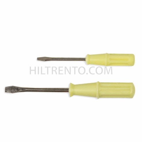 Juego 2 destornilladores planos pequeños mango corto