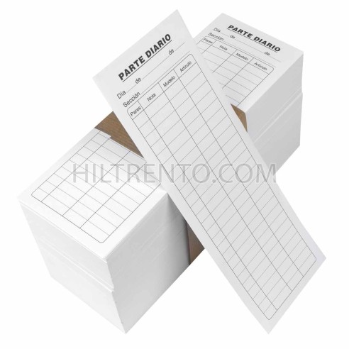 Hoja papel parte diario calzado pares - 1000 uds