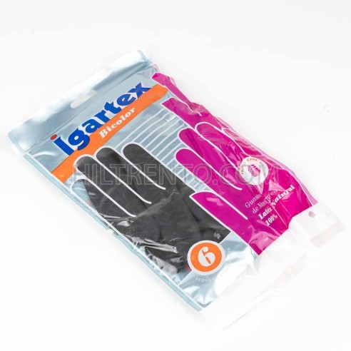 Guantes bicolor menaje rojo y negro igartex