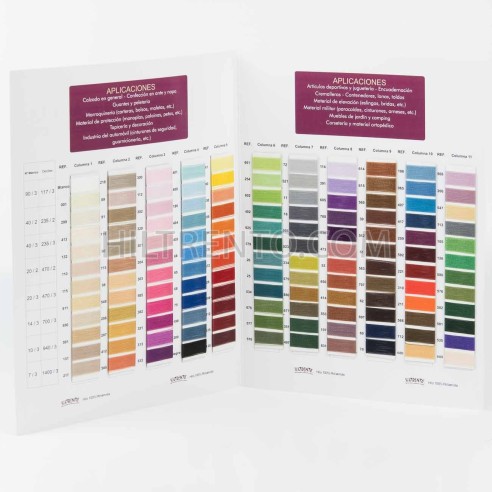 Carta de colores fisica - Hilo Hiltrento poliamida 6.6