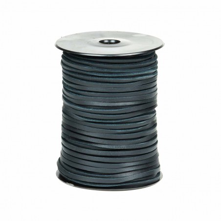 Cordón náutico cuero azul marino 3.5 mm - Carrete 50 mts