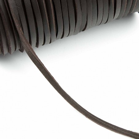 Cordón náutico cuero marrón 3.5 mm - Carrete 50 mts