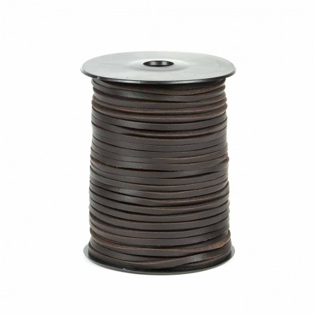 Cordón náutico cuero marrón 3.5 mm - Carrete 50 mts