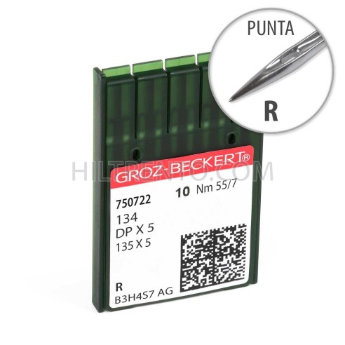 Aguja Groz-Beckert 134 55/7 Punta R - Pack 10 uds