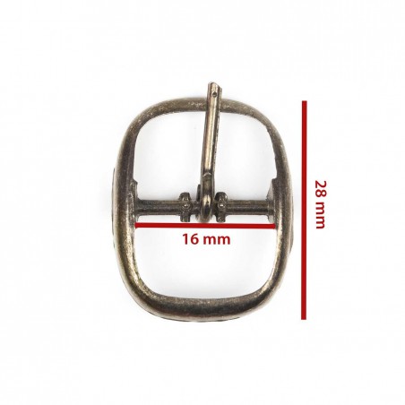 Hebilla ovalada 16 mm oro viejo