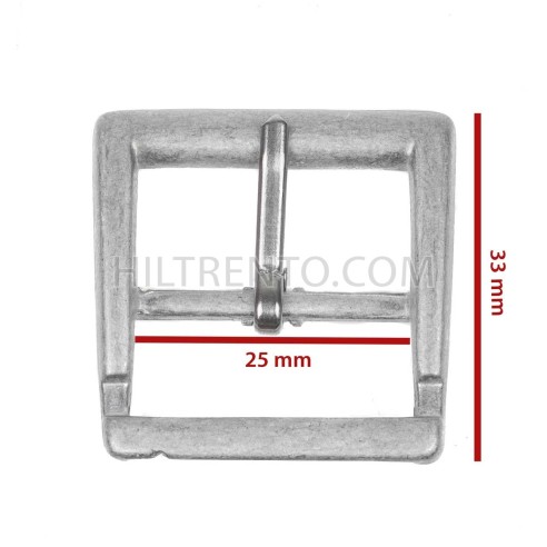 Hebilla cinturón 25mm gris