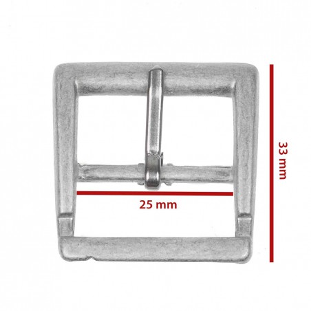 Hebilla cinturón 25mm gris