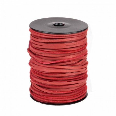Cordón náutico cuero rojo 3.5 mm - Carrete 50 mts