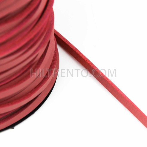 Cordón náutico cuero rojo 3.5 mm - Carrete 50 mts