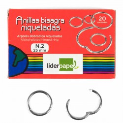 Anillas bisagra niqueladas 25 mm - Caja 20 uds