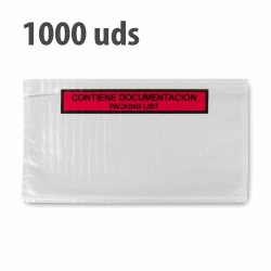 Sobre "contiene documentación" packing list adhesivo 240x140mm - Pack 1000 uds