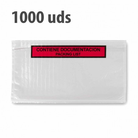 Sobre "contiene documentación" packing list adhesivo 240x140mm - Pack 1000 uds