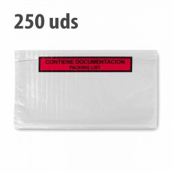 Sobre "contiene documentación" packing list adhesivo 240x140mm - Pack 1000 uds