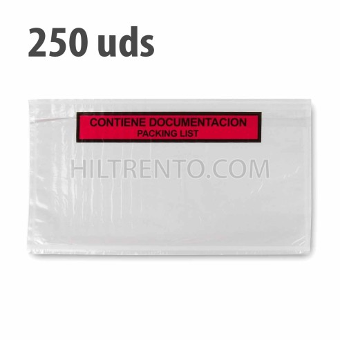 Sobre "contiene documentación" packing list adhesivo 240x140mm - Pack 1000 uds