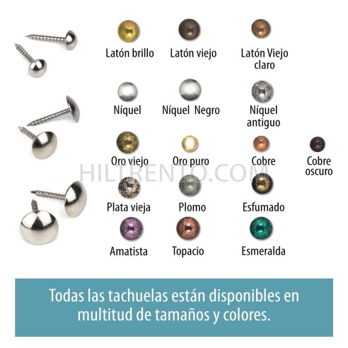 Tachuelas semiplanas latón viejo claro - Pack 1000 uds