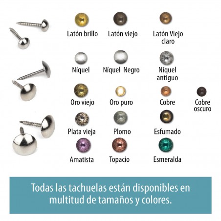 Tachuelas semiplanas latón viejo claro - Pack 1000 uds