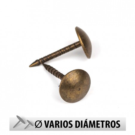 Tachuelas semiplanas latón viejo claro - Pack 1000 uds