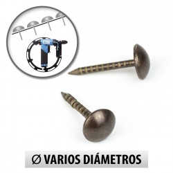 Tachuelas semiplanas latón viejo para máquina - Pack 1000 uds